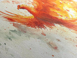 The Phoenix - Watercolor Painting Canvas Print - Phoenix Wall Art