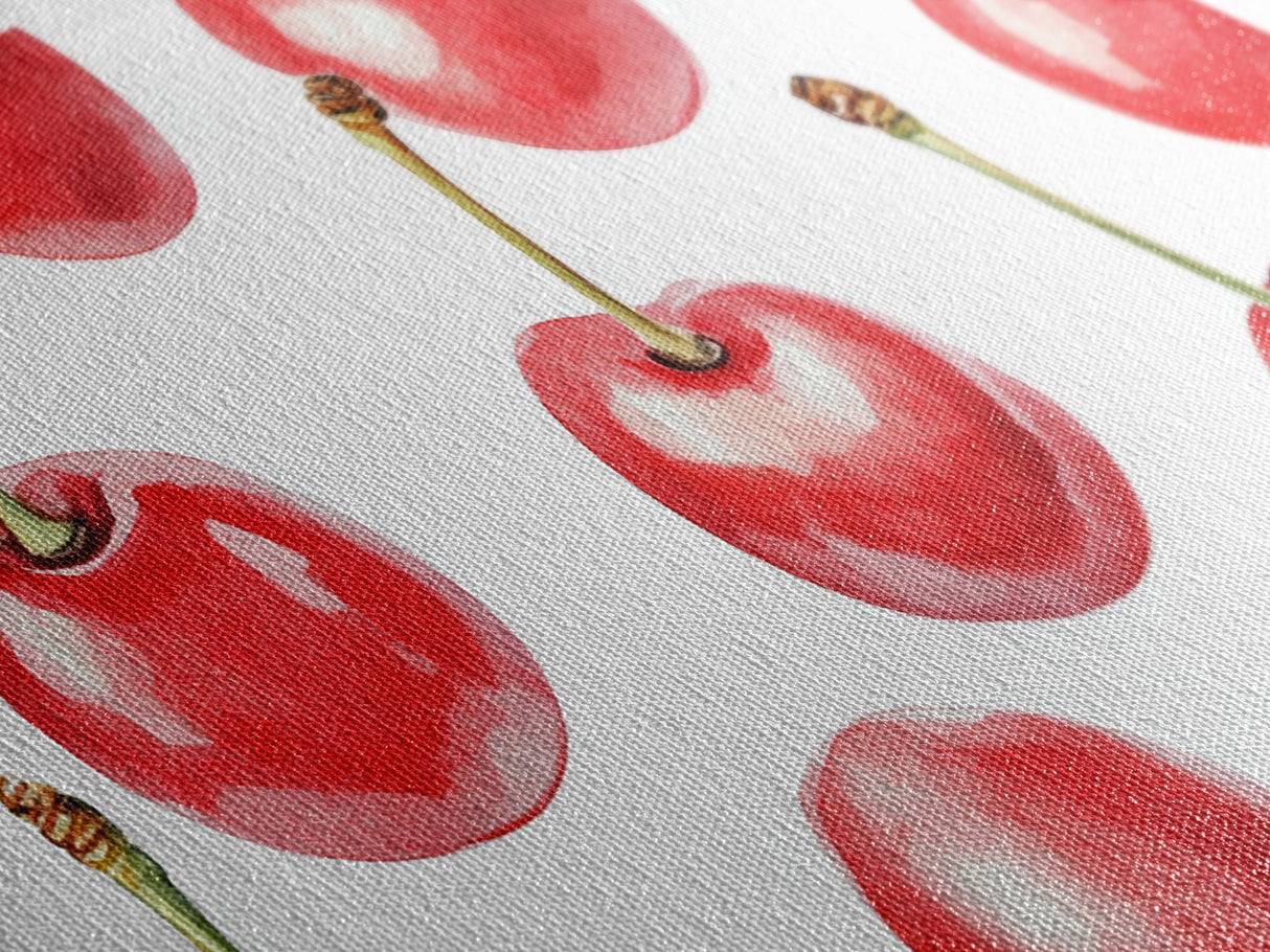 Kitchen Wall Art - Watercolor Painting of Cherries - Canvas Print - Cherry Wall Art - Cherry Decor - Cherries Kitchen Wall Art - Kitsch Kitchen