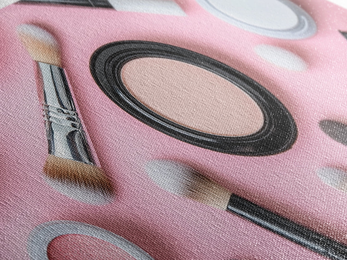 Retro Preppy Makeup Canvas Print, Makeup Art, Makeup Painting, Dorm Room Wall Art