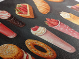 Retro Kitchen Wall Art Canvas Print, Oil Painting Of Desserts, Kitsch Home Decor, Dining Room Art, Restaurant Wall Art, Decor for Restaurant