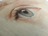 Closeup Study of an Eye Framed Canvas Print, Eye Oil Painting, Whimsical Home Decor, Paint of a Blue Human Eye