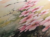 Blooming Pink Cherry Blossoms Art - Framed Canvas Print for Japanese Wall Art, Botanical Decor, Spring Bloom Painting, Nature-Inspired Print