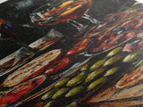 Still Life Oil Painting Print of Wine and Fruits - Kitchen Wall Art - Kitchen Decor - Kitchen Accent Piece - Oil Painting - Narrow Wall Art - Tall Skinny Art