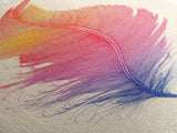Funky Feather Painting Print - Framed Canvas - Home Decor - Tall Narrow Art - Feather Wall Art - Southwestern Decor