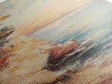 Nautical Landscape Painting Print, Framed Canvas, Beautiful Sunset Over The Coast, Coastal Decor, Tall Narrow Art, Skinny Wall Art