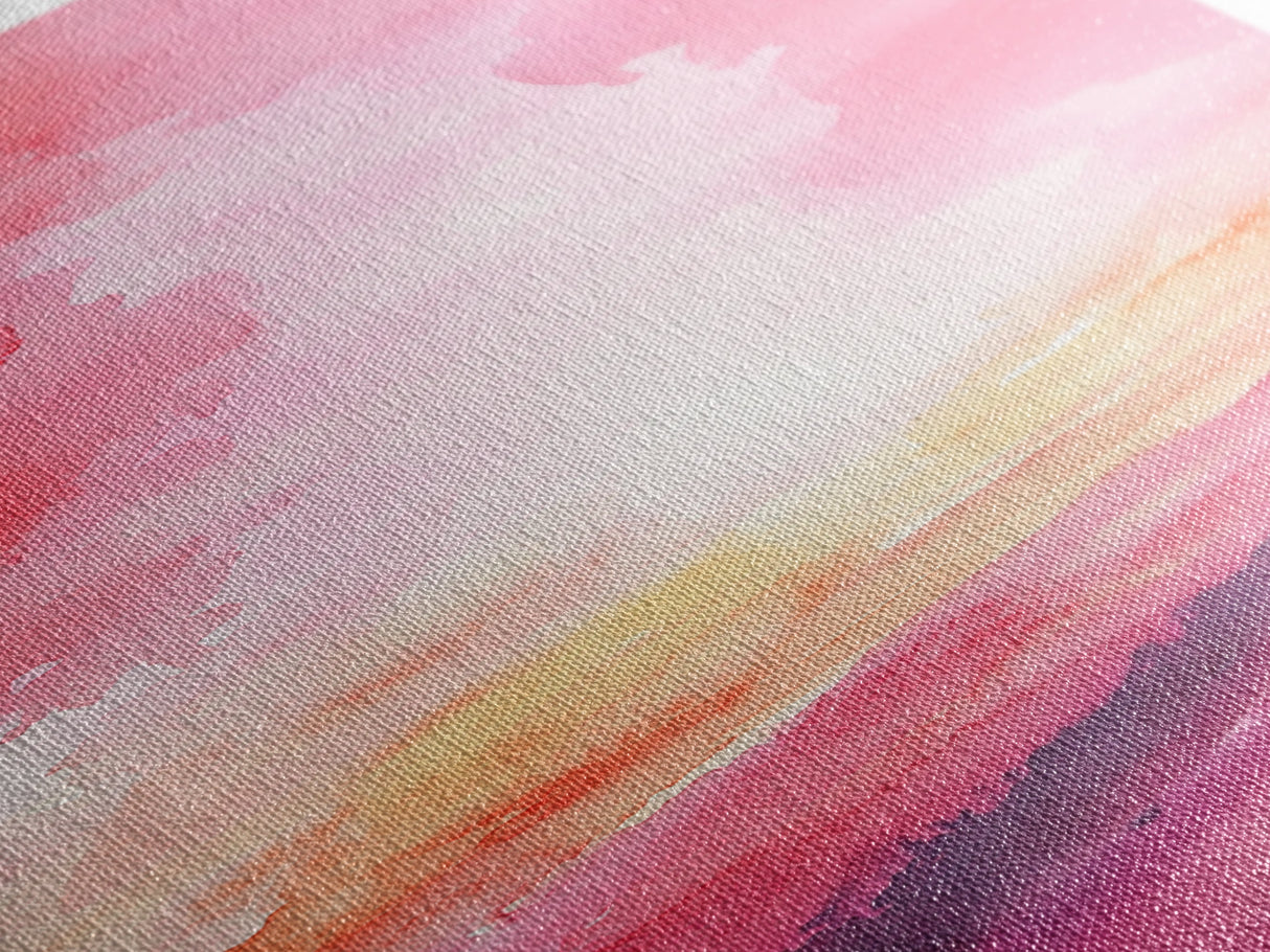 Sunset Gradient Canvas Print - Abstract Pink Orange Wall Art, Sunrise Inspired Minimalist Painting, Bedroom Decor, Above Bed Artwork