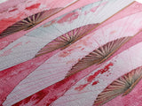 Elegant Fans Canvas Print - Chinoiserie Style Long Narrow Wall Art, Vintage-Inspired Pink Artwork, Skinny Vertical Painting