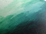 Deep Gradient Watercolor Canvas Print in Green and Teal, Sage Green Wall Art, Moody Art, Vertical Wall Art, Living Room Art, Gift Idea