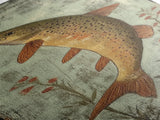 Trout Art Rustic Framed Canvas Print Skinny Vertical Art Fly Fishing Art Rustic Decor Tall Narrow Art Guest Room Wall Decor
