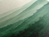 Smoky Mountain Layers Framed Canvas Print Serene Landscape Painting Green Nature Scene Above Sofa Art Living Room Decor