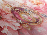 Pink Gemstone Jewelry Canvas Print, Feminine Elegant Artwork, Glamorous Rose Painting, Living Room Wall Art, Unique Decorative Gift