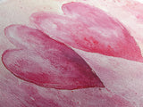 Watercolor Heart Pair Framed Canvas Print, Romantic Pink Abstract Art, Whimsical Valentine Wall Art, Bedroom Gift Idea, Light Pink Decor