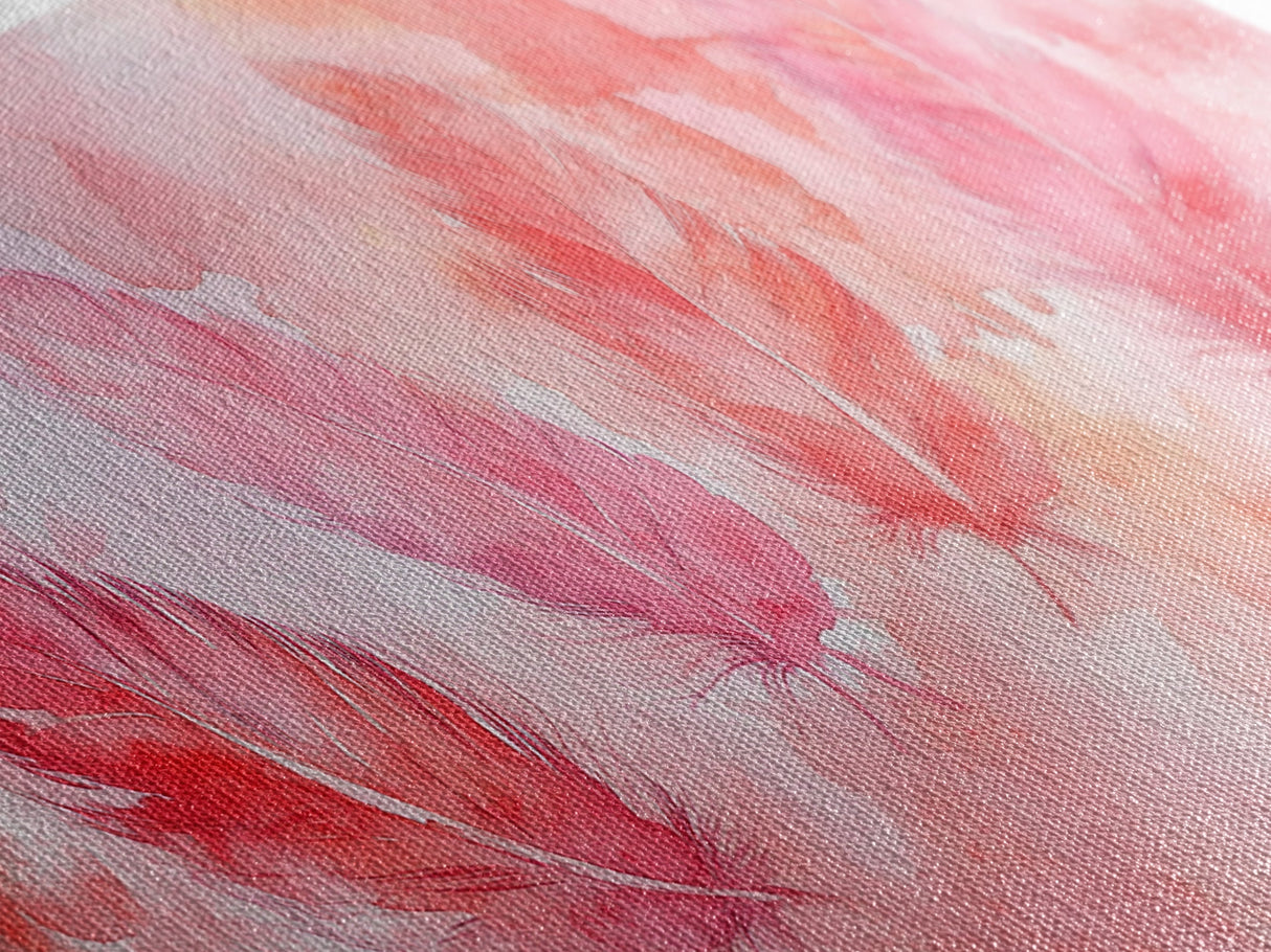 Soft Pink Feathers Canvas Print Whimsical Art Light Pink Wall Art Skinny Wall Art Minimalist Art Above Sofa Rustic Decor