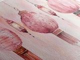 Pink Lanterns Canvas Print Chinoiserie Wall Art Moroccan Wall Art Whimsical Art Living Room Art Rustic Decor Fall Gift Idea