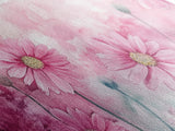 Wildflower Painting Canvas Print, Vibrant Daisy Wall Art with Light Pink Abstract Background, Whimsical Art for Bedroom Decor