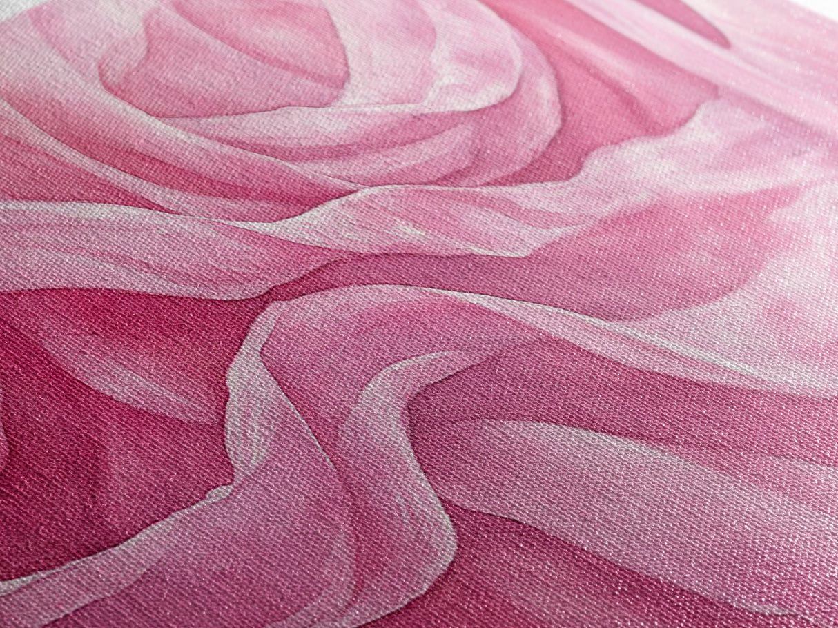 Soft Rose Canvas Print, Light Pink Abstract Art of Petals with Minimalist Style, Feminine Wall Decor for Living Room or Bedroom