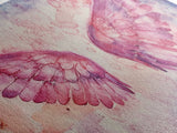 Angel Wings Canvas Print Dark Angels Wall Art Pink Abstract Art Light Pink Wall Art Moody Artwork Whimsical Art Bedroom Decor
