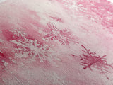 Winter Snowflake Motif with Pink Christmas Wall Art Aesthetic on Framed Canvas Print, Holiday Living Room or Bedroom Decor