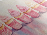 Whimsical Cupcake Canvas Print Pastel Pink Kitchen Art Light Pink Wall Art Food Review Kitchen Decor Gift Idea For Her