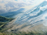 Canvas Print of Misty Coastal Morning Landscape with Rolling Waves, Nautical Wall Art Gift Idea, Serene Coastal Decor