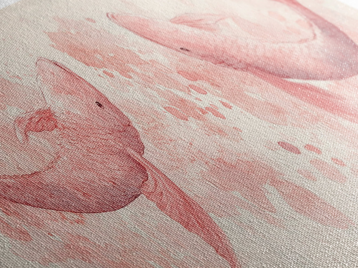Koi Fish Canvas Print Light Pink Wall Art Whimsical Art Bedroom Decor Living Room Art Cottagecore Aesthetic Horizontal Wall Art