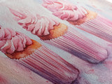 Elegant Cupcakes Canvas Print Horizontal Wall Art Wabi Sabi Art Pink Wall Kitchen Decor Minimalist Bakery Prints