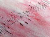 Musical Notes Canvas Print Artistic Sheet Music Wall Art Light Pink Abstract Artwork Rustic Wabi Sabi Art Living Room Decor Gift