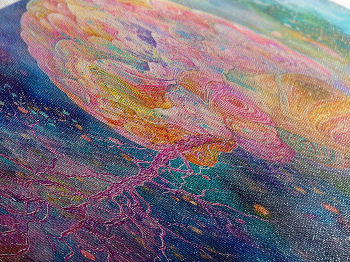 Galaxy Brain Framed Canvas Print Therapy Art Science Abstract Art Cosmic Decor Above Couch or Bed Wall Art Unique Gift for Him