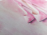 Elegant Pink Heels Canvas Print, Fashion Artwork, Pink Abstract Art, Minimalist Wall Art, Feminine Decor, Light Pink Bedroom Art