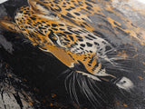 Dynamic Jungle Leopard Framed Canvas Print - Bold Wildlife Painting, African Wall Art, Safari Decor, Gift Idea For Him, Bedroom Wall Accent