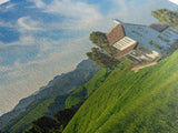 Scenic Green Rolling Hills Framed Canvas Print - Rustic Landscape Art, Farmhouse Living Room Decor, Extra Wide Art Above Sofa, Gift Idea