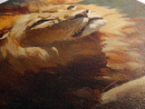Regal Lion Oil Painting Framed Canvas Print – Rustic Decor Wall Art, African Lion Wildlife, Above Couch Art, Bold Statement Piece