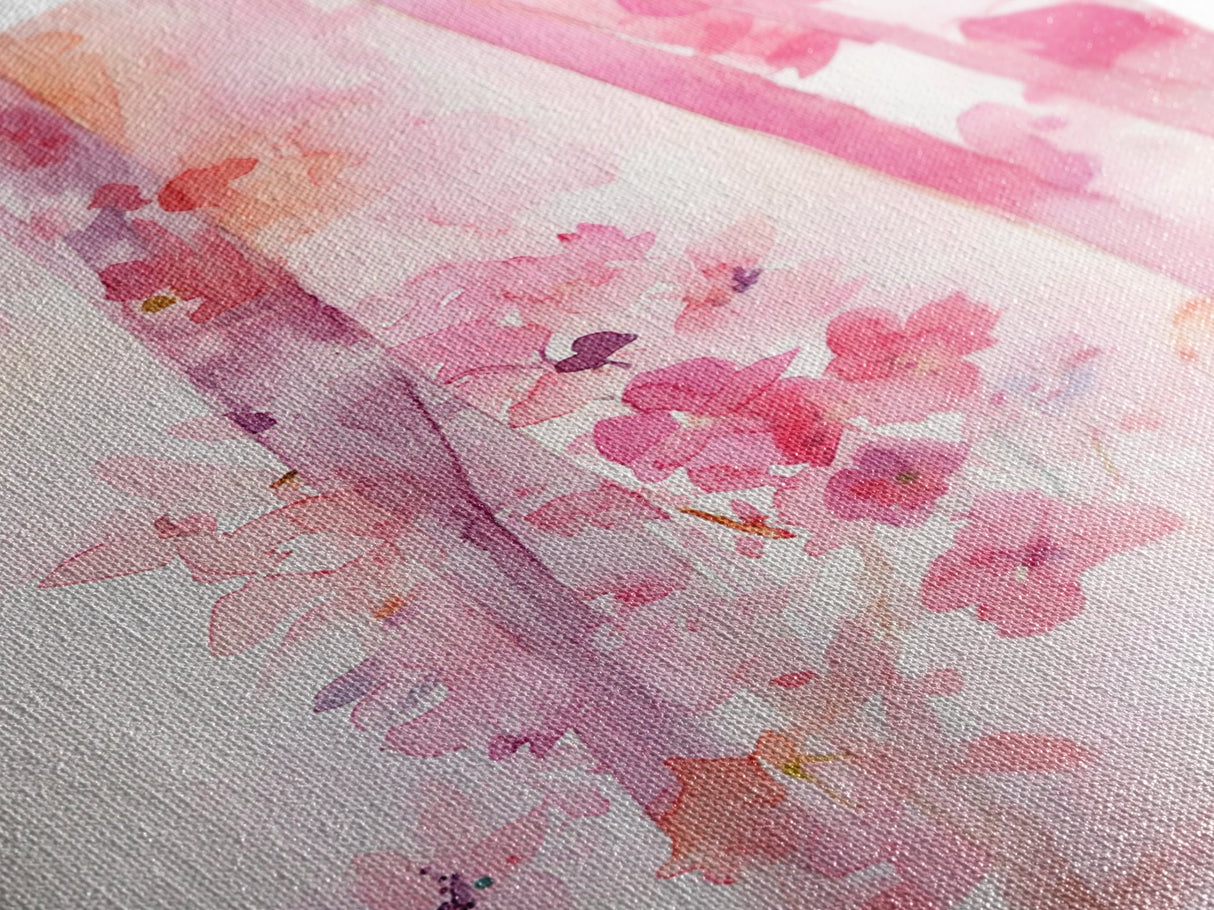 Pink Petals Canvas Print Abstract Floral Art Light Pink Dorm Wall Art Whimsical Art Minimalist Rustic Farmhouse Bedroom Decor Gift