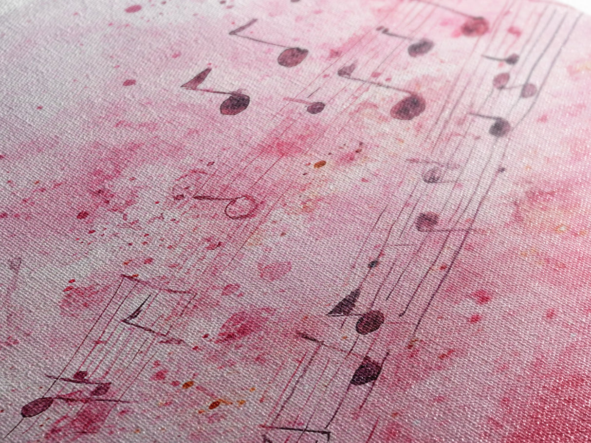 Pink Musical Notes Canvas Print, Whimsical Art, Music Lover Gift, Pink Wall Art for Dorm, Light Pink Wall Art, Artistic Decor, Living Room Art