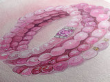 Pink Gemstone Bracelet Painting Framed Canvas Print, Whimsical Jewelry Art Light Pink Decor, Feminine Bedroom or Gift Aesthetic