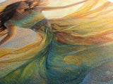 Enchanting Dancing Light Woman Canvas Print, Whimsical Art Adding Elegant Vibes to Living Room or Extra Wide Horizontal Wall Art