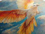 Parrot in Sky Canvas Print | Tropical Bird Art Original Painting | Coastal Cowgirl Wall Art | Vibrant Nautical Decor Living Room Print