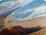 Panoramic Coastal Framed Canvas Print Blue Ocean View Nautical Landscape Art Extra Wide Wall Art Nautical Decor Living Room Beach Artwork