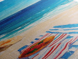 Seaside Picnic, Summer Vibes, Coastal Painting, Nautical Decor, Beach House Art, Food Review Kitchen Art, Framed Canvas Print