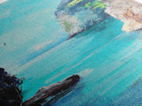 Cliffs and Sea, Coastal Landscape Art, Nautical Wall Art, Ocean View, Seascape Painting, Tall Narrow Art, Canvas Print