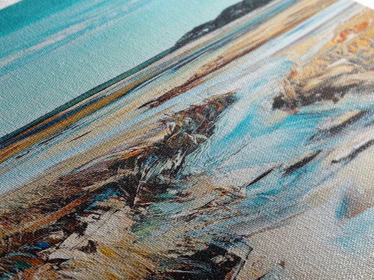 Marshland Stream, coastal landscape art, rustic wall art, farmhouse art, wabi sabi art, extra wide art, Canvas Print