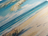 Tropical Beach, coastal painting, nautical decor, palm tree painting, Hawaii art, coastal cowgirl wall art, Framed Canvas Print