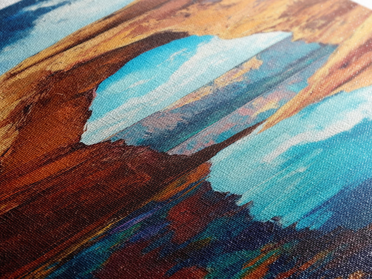Red Rock Arch, Southwest Wall Art, Joshua Tree Art, Desert Landscape, Nature Painting, Extra Wide Art, Living Room Art