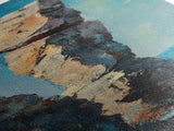 Coastal Rock, painting morro bay, nautical painting, framed canvas print, rustic decor, coastal wall art, above sofa art