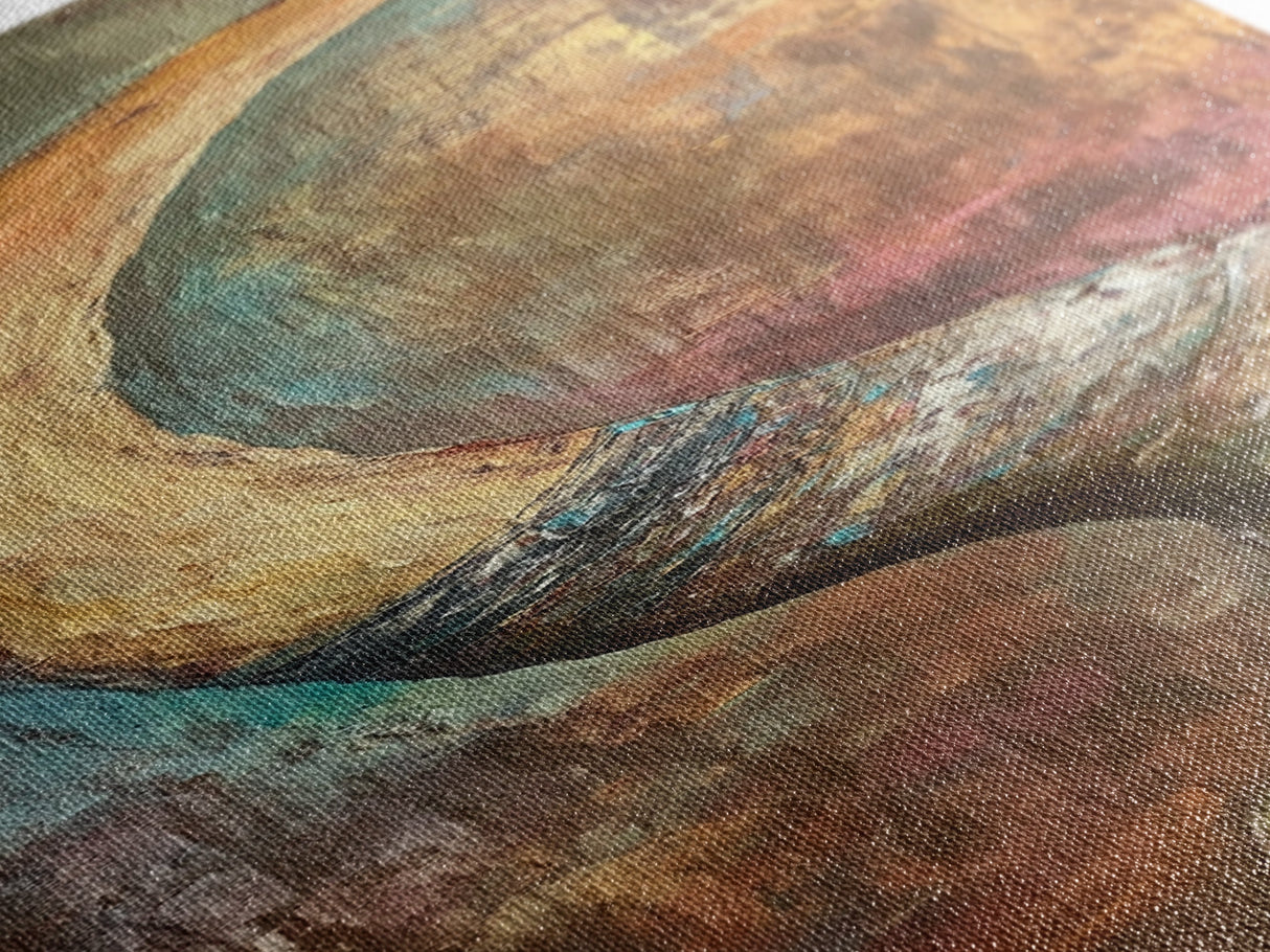 Rustic Horn, Earthy Tones, Abstract Nature, Canvas Print, southwest wall art, rustic wall art, boho art, wabi sabi art