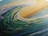 Ocean Wave, Seascape Painting, Framed Canvas Print, Coastal Landscape Art, Nautical Decor, Blue and Green Wall Art