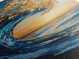 Ocean Wave Art, Surf Wall Art, Coastal Decor, Framed Canvas Print, Nautical Painting, Moody Art, Extra Wide Art, Seascape Painting