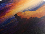 Canyon Glow, mountain painting, sunset landscape, Joshua tree art, southwest wall art, framed canvas print, above couch art