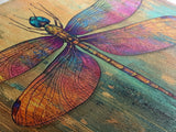 Dragonfly Art, Whimsical Art, Sacred Geometry Wall Art, Teal Wall Art, Blue and Green Wall Art, Nature Art, Canvas Print, Botanical Prints