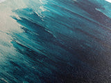 Abstract Ocean Painting, Teal Wall Art, Coastal Wall Art, Extra Wide Art, Framed Canvas Print, Nautical Decor, Wabi Sabi Art